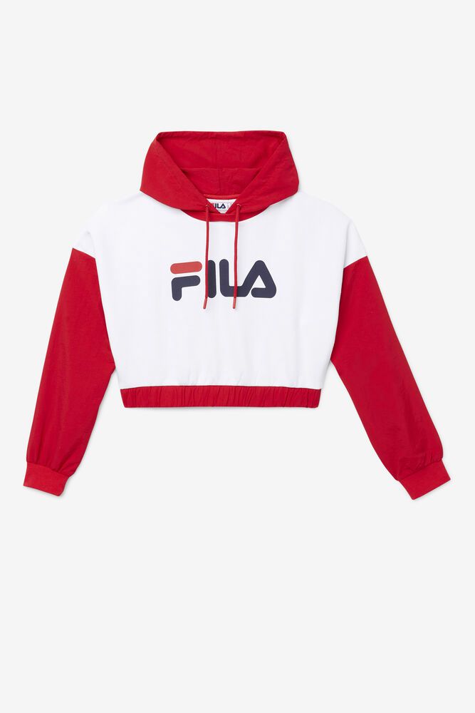 Fila Hoodie Womens White Saachi - Ireland 71203-VSLJ